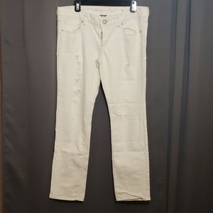 *Last chance* White skinny distressed stretch denim 12 SHORT